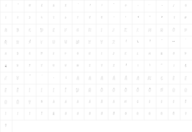 Creshex Brush Outline Creshex Brush Outline  glyph index