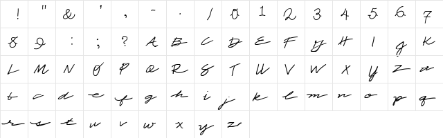 CBX-Scriptorium Regular  glyph index