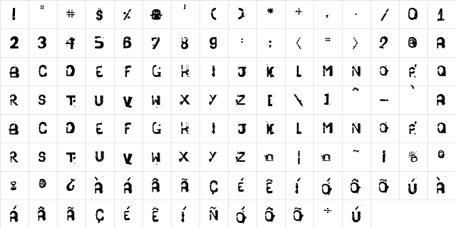 stencil pra vender c Regular  glyph index