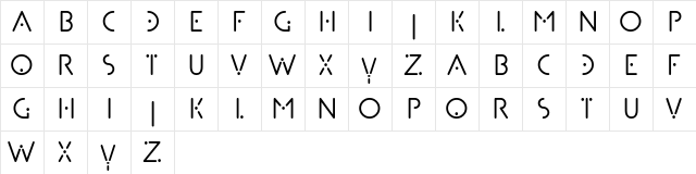 Dottera Regular  glyph index