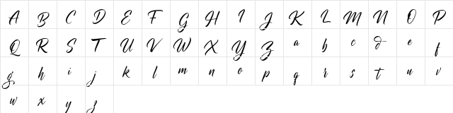 Blackwing FREE Regular  glyph index