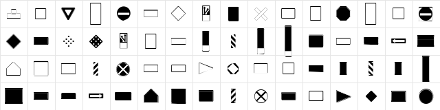 Roadgeek 2005 SignBacks Regular  glyph index