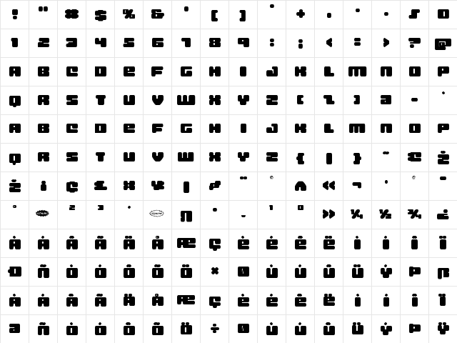 Hula Hoop Girl Regular  glyph index