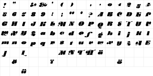 Stilla Normal  glyph index