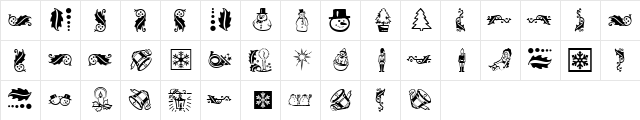 Christmas Ornaments MT Regular  glyph index