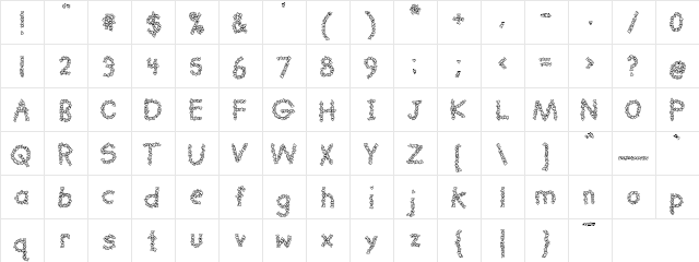 PC Hearts Regular  glyph index