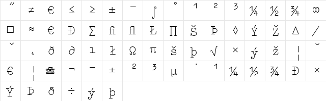 Elementa Expert Medium  glyph index