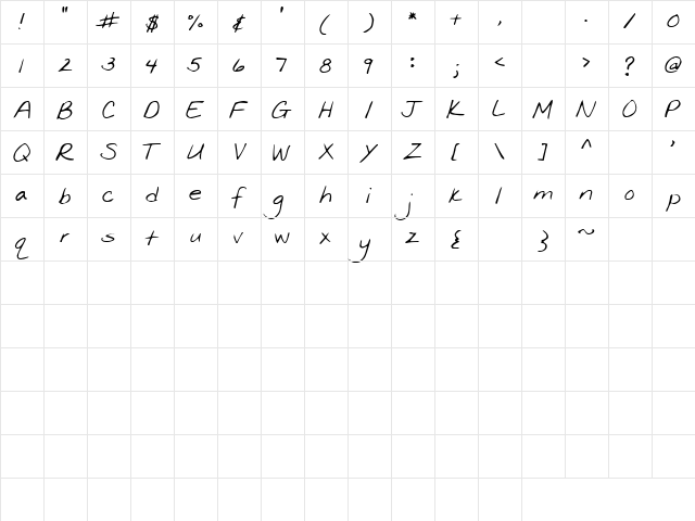 LD Print 12 Regular  glyph index