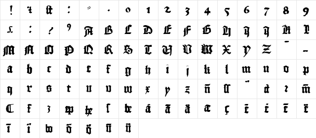 1456Gutenberg Bold  glyph index