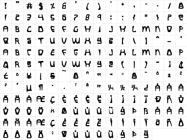 Quatl Bold Bold  glyph index