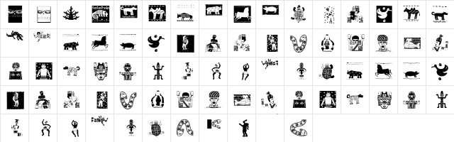 Afroparts Regular  glyph index