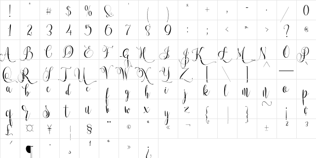 Lets get crazy Regular  glyph index