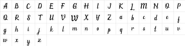 Willona - PU Regular  glyph index
