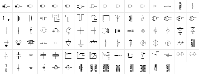 Carr Electronic Dingbats Regular  glyph index