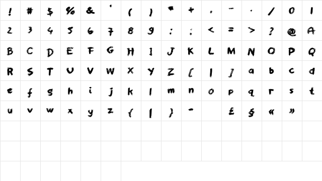 WorstPaintJobEver Medium  glyph index