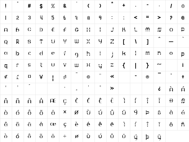 People 4.o Regular  glyph index