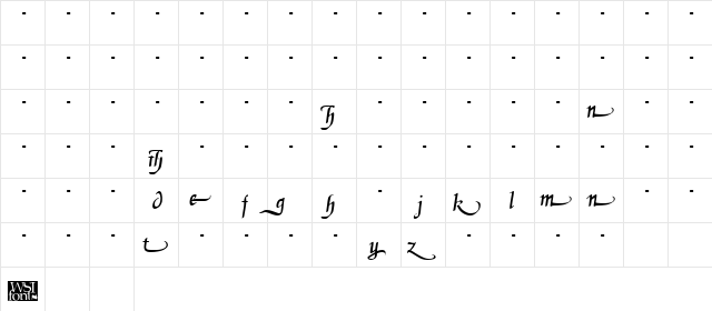 DanielaAlternates Regular  glyph index