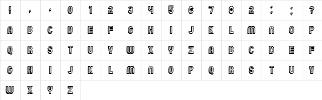 Chicago Bright Neon 3D Regular  glyph index