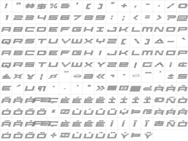 Pocket Ball 3D Italic Italic  glyph index