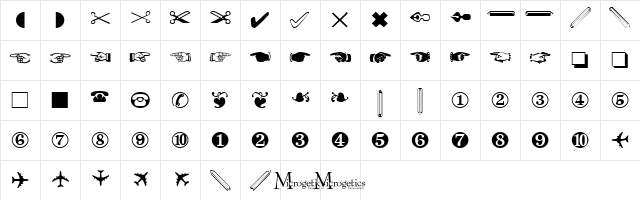 MC Gadget Regular  glyph index