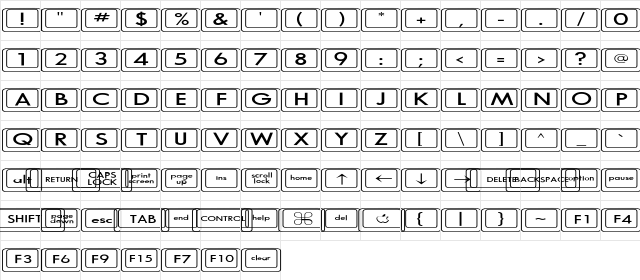 Compkey2 Expanded Regular  glyph index