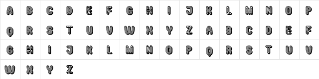 Mangalica Extravagant Black Regular  glyph index