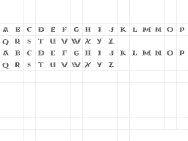 GE Filigree Caps Regular  glyph index