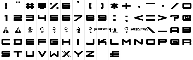 Nu School Militia Regular  glyph index