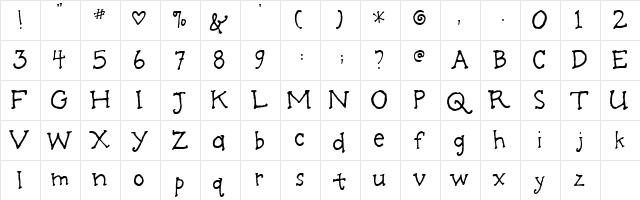 2Peas Jone's Neighborhood Regular  glyph index