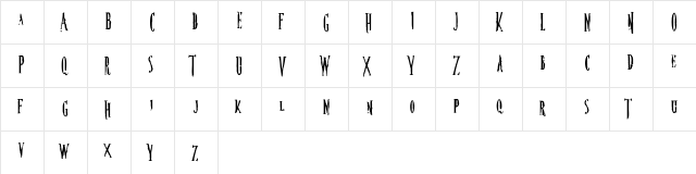 Nightmare 5 Regular  glyph index