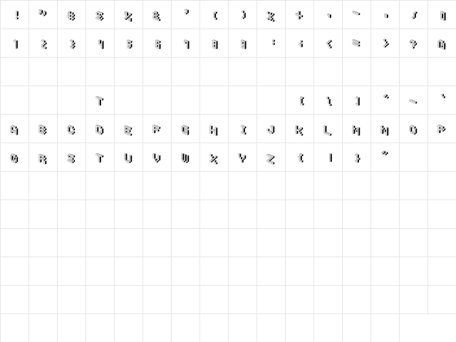 DemonCubicBlockFont Shade Regular  glyph index