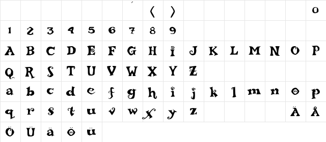 ReBucked Regular  glyph index