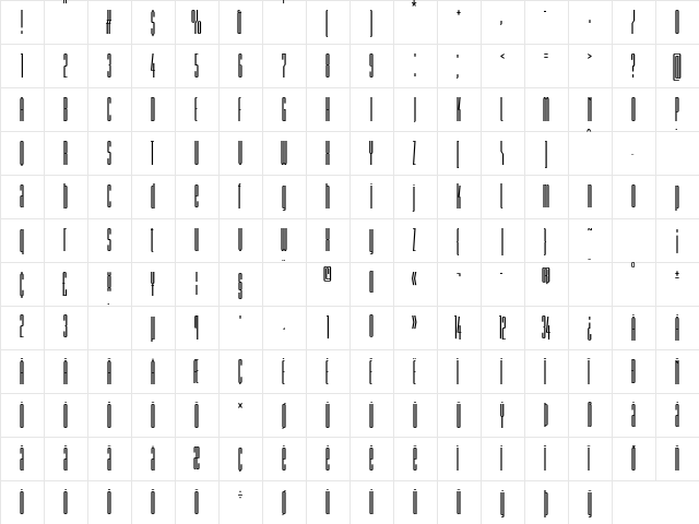 Briem Akademi Std Bold Compressed  glyph index