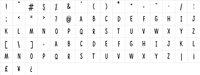 Congratulations DEMO Regular  glyph index