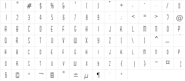a_HuxleyCaps Regular  glyph index