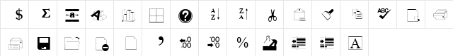 Excel Buttons 2  glyph index
