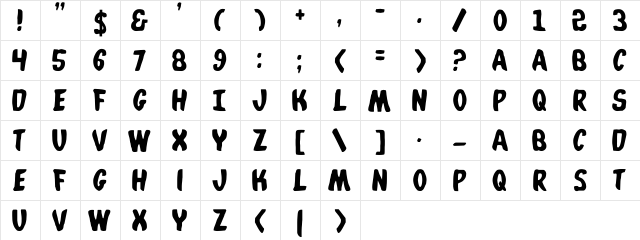 Whatafont Regular  glyph index