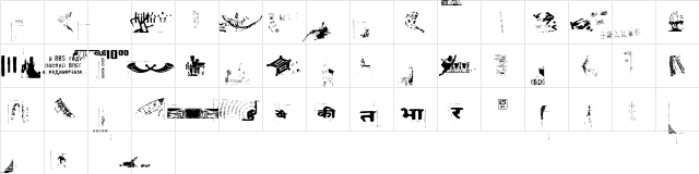 Glue Stix  glyph index