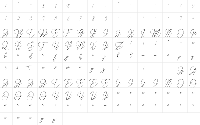 Alifiyah Regular  glyph index
