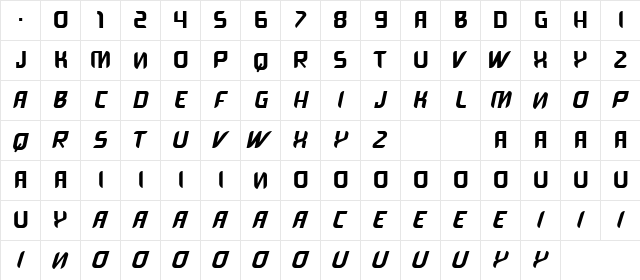 VTKS SMILE Regular  glyph index
