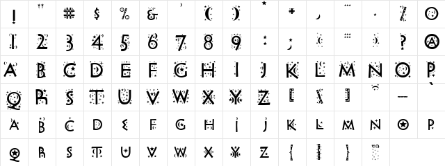 Born Free Regular  glyph index