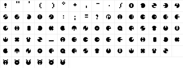 Catharsis Circular Regular  glyph index