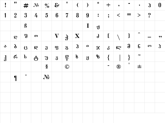 Dumbnus_n Regular  glyph index