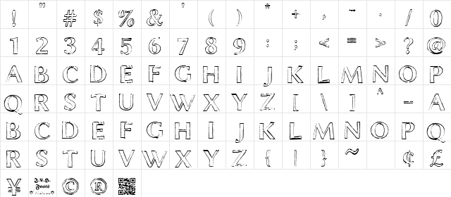 Chalk Line Outline  glyph index