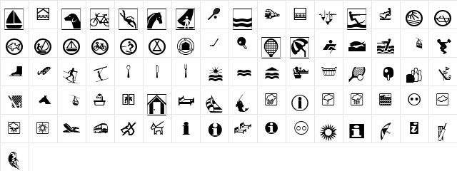 Linotype Holiday Pi Regular  glyph index