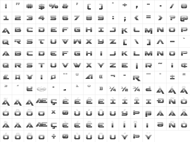 Gemina Gradient Regular  glyph index