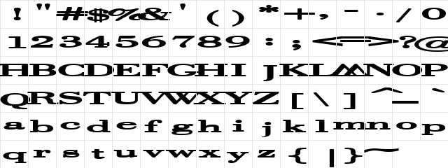 Gun Powder Regular  glyph index