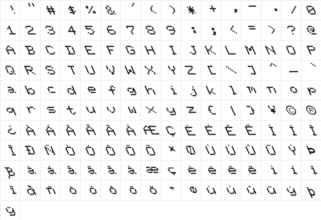 FZ DIGITAL 11 LEFTY Normal  glyph index
