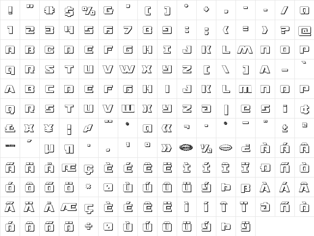 Drone Tracker 3D Regular  glyph index