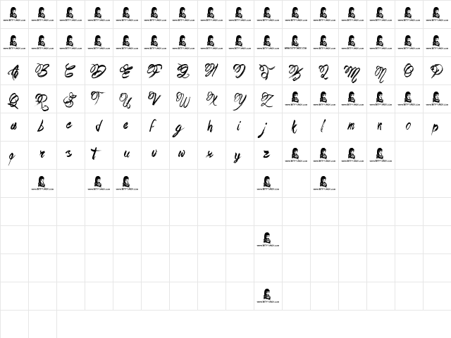 Art Brewery Regular  glyph index